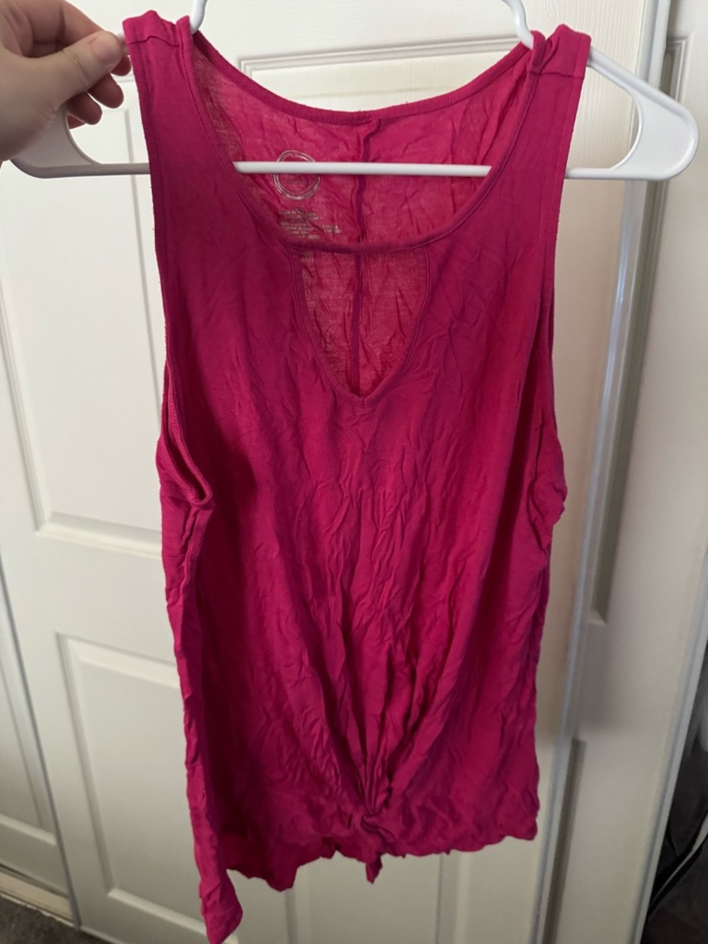 Maurices Bright Pink Sleeveless Tie-Front Tank